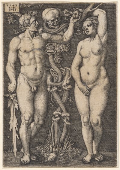Adão e Eva, 1543 de Hans Sebald Beham