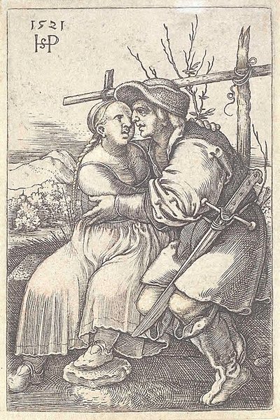 Fazendeiro e sua amante de Hans Sebald Beham