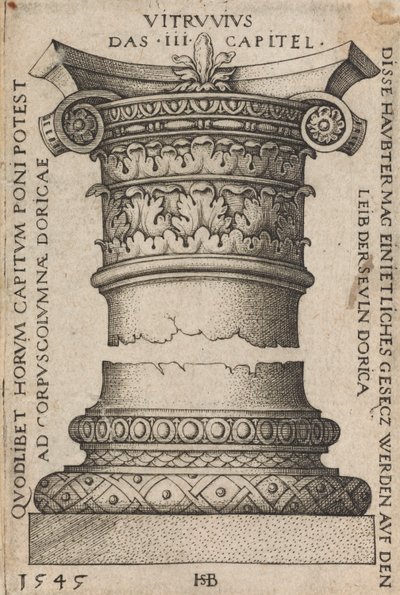 Capital e Base de uma Coluna de Hans Sebald Beham