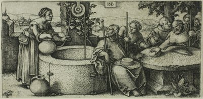 Cristo e a mulher de Samaria de Hans Sebald Beham