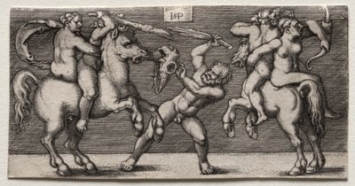 Combate de três homens de Hans Sebald Beham