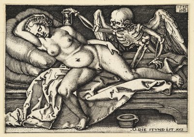A morte e a mulher adormecida de Hans Sebald Beham
