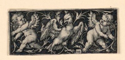Friso com dois putti fugindo de uma águia de Hans Sebald Beham