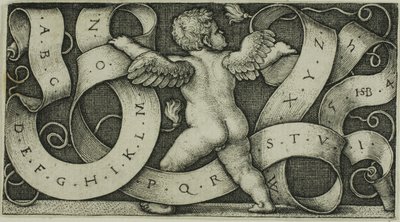 Génio com o alfabeto de Hans Sebald Beham