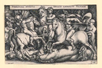 Hércules lutando contra os troianos de Hans Sebald Beham