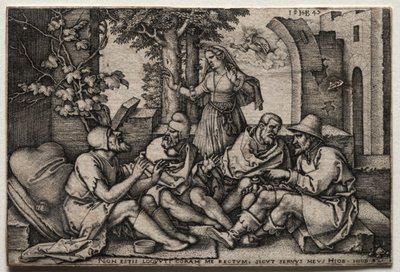 Jó e seus amigos de Hans Sebald Beham