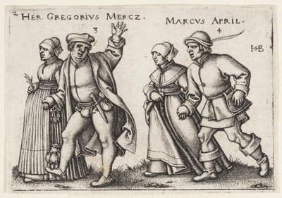 março e abril de Hans Sebald Beham