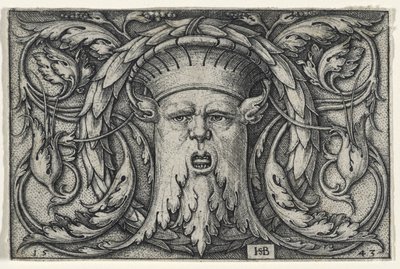 Mascaron, 1543 (gravura em papel) de Hans Sebald Beham