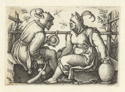 Jester com falo e nar feminino de Hans Sebald Beham