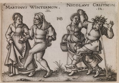 "novembro e dezembro" da série "A Festa dos Camponeses ou Os Doze Meses" de Hans Sebald Beham