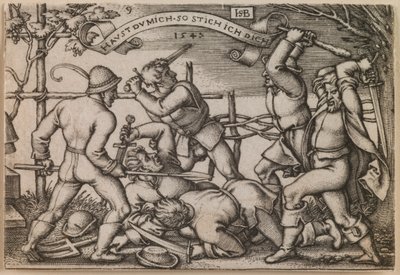 "Briga de Camponeses" da série "A Festa dos Camponeses ou Os Doze Meses" de Hans Sebald Beham