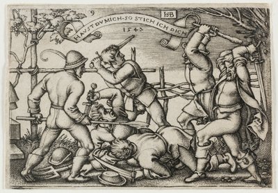 Briga de Camponeses, prato 9 de A Festa dos Camponeses ou os Doze Meses de Hans Sebald Beham