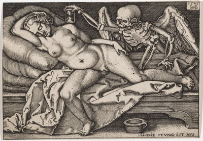 Menina dormindo e morte, 1548 de Hans Sebald Beham