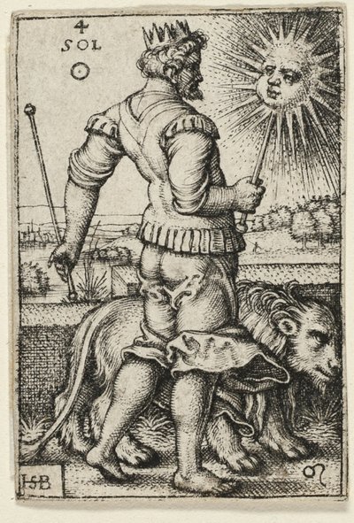 Sol, placa quatro de Os Sete Planetas com os Zodíacos de Hans Sebald Beham