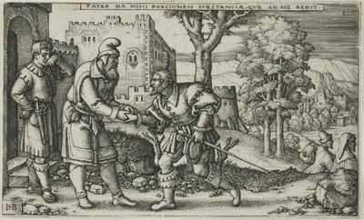 A partida do filho pródigo, primeiro capítulo de A história do filho pródigo de Hans Sebald Beham