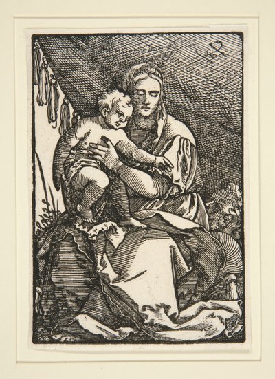A Sagrada Família debaixo do dossel de Hans Sebald Beham