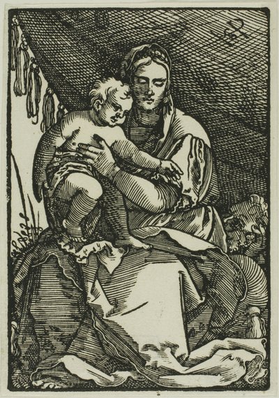 A Sagrada Família sob o dossel de Hans Sebald Beham