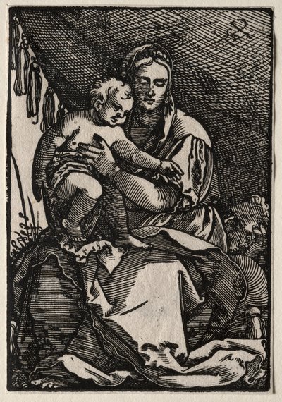 A Sagrada Família sob uma tenda de Hans Sebald Beham