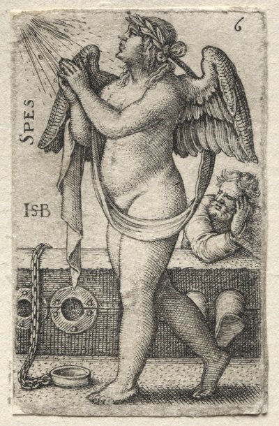 O Conhecimento de Deus e as Sete Virtudes Cardeais: Esperança - Spes de Hans Sebald Beham