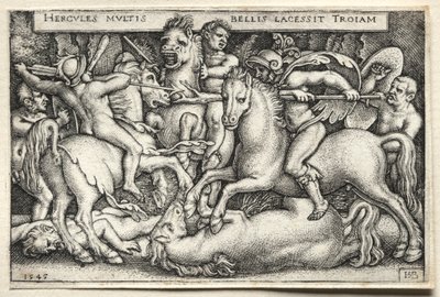 Os trabalhos de Hércules: Hércules conquistando Tróia de Hans Sebald Beham