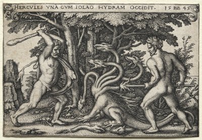 Os trabalhos de Hércules: Hércules matando a Hidra de Lernean de Hans Sebald Beham