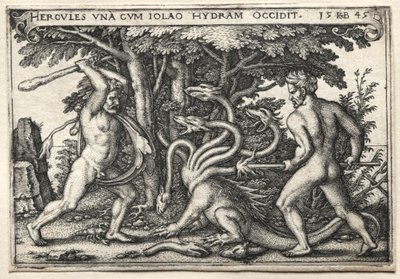 Os trabalhos de Hércules: Hércules matando a Hidra de Lernean de Hans Sebald Beham