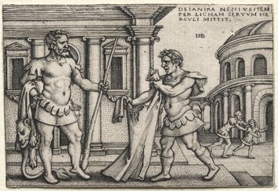Hércules a receber a veste embebida em sangue de Nessuss, 1542. de Hans Sebald Beham