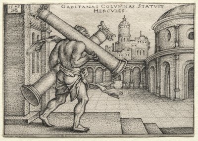 Os trabalhos de Hércules: Hércules e as colunas de gases de Hans Sebald Beham