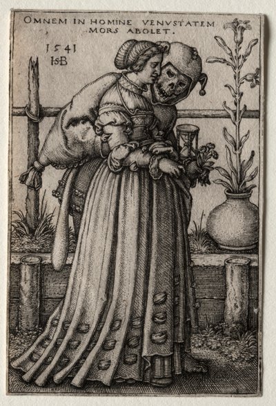 A dama da morte disfarçada de tolo, 1541. de Hans Sebald Beham