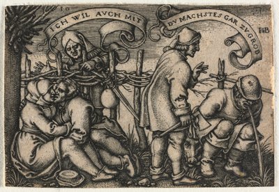 O casamento camponês ou os doze meses: nº 10, 1546. de Hans Sebald Beham