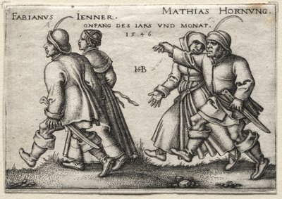 O Casamento na Aldeia: Fabianus Jenner / Mathias Hornung de Hans Sebald Beham