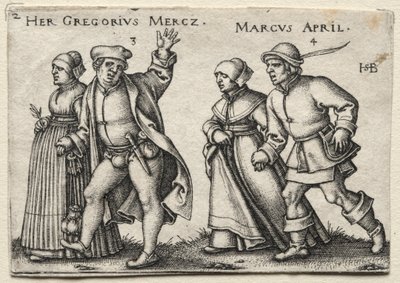 The Village Wedding: Her Gregorius Mercz / Marcus April de Hans Sebald Beham