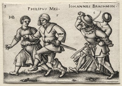 Casamento na Vila: Philipus Mei Johannes Brachmon, 1546. de Hans Sebald Beham