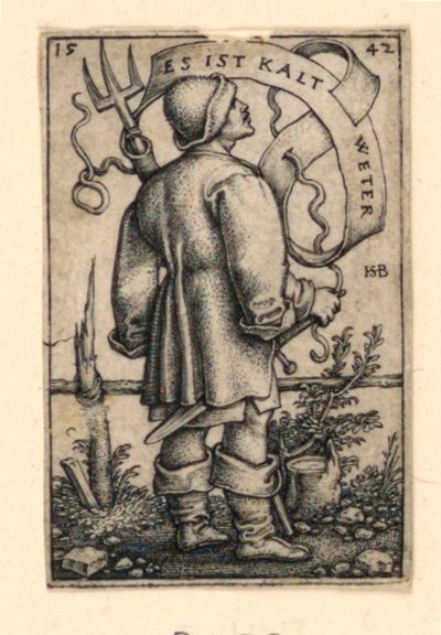 O Camponês do Tempo: "Está frio" de Hans Sebald Beham