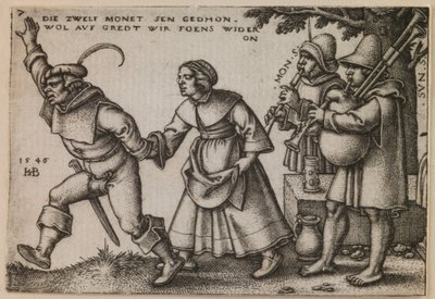 "O Fim do Ano" da série "A Festa dos Camponeses ou Os Doze Meses" de Hans Sebald Beham