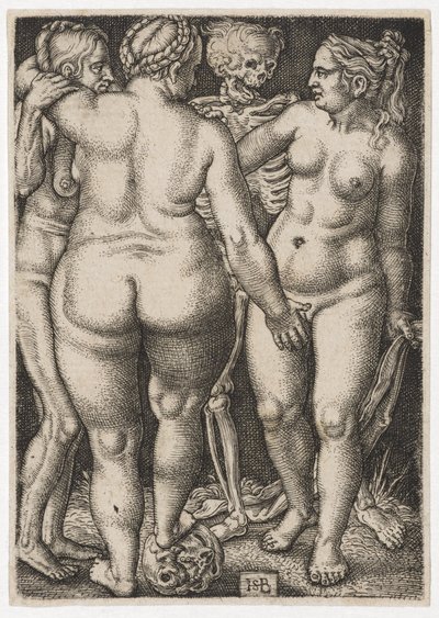 Três mulheres e mortos, c. 1546-50 de Hans Sebald Beham