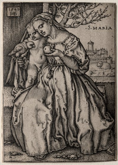 Virgem com o papagaio, 1549. de Hans Sebald Beham