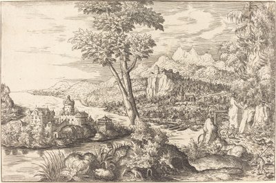 Paisagem com três homens, c. 15581559. de Hans Sebald Lautensack