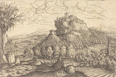 Paisagem com Castelo ao Centro, 1553. de Hans Sebald Lautensack
