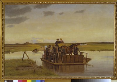 Uma balsa sobre o Gudenåen de Hans Smidth