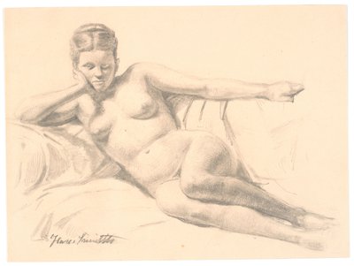 Modelo feminino deitada de Hans Smidth