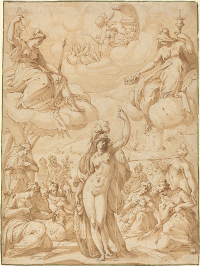 Alegoria de Minerva como a Cabeça das Musas de Hans Speckaert