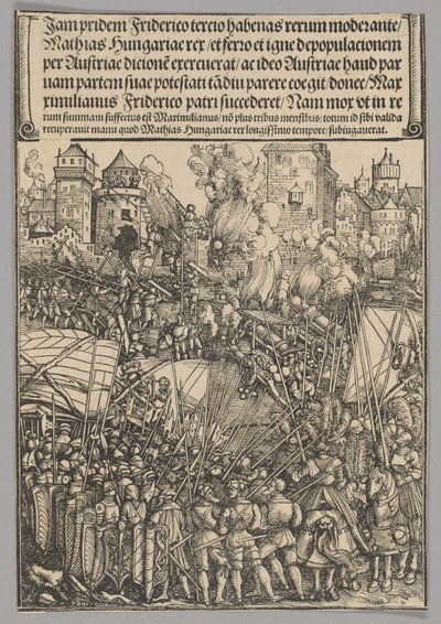 Expulsão dos húngaros, placa 13 de Cenas Históricas da Vida do Imperador Maximiliano I do Arco do Triunfo de Hans Springinklee