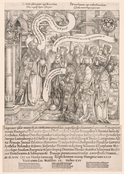 Maximiliano Apresentado por Seus Santos Padroeiros ao Todo-Poderoso de Hans Springinklee