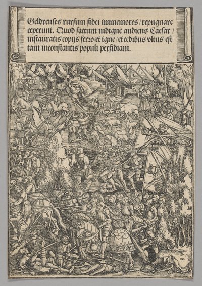 Segunda Guerra com Guelders, placa 19 de Cenas Históricas da Vida do Imperador Maximiliano I do Arco do Triunfo de Hans Springinklee