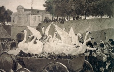 Wild Swans, ilustração de Hans Tegner (1853-1932) para conto de fadas de Hans Christian Andersen (1805-1875) de Hans Tegner