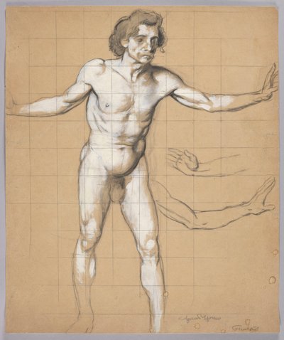 Estudo de figura masculina – estudo para a personagem de Zygfryd de Hans Thoma