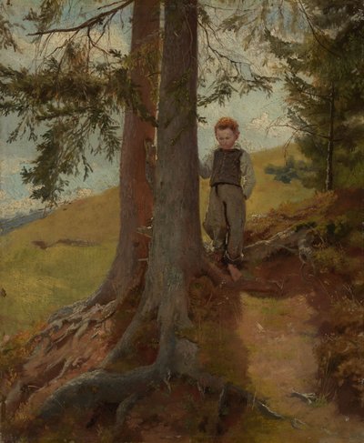 Rapaz camponês à orla da floresta de Hans Thoma