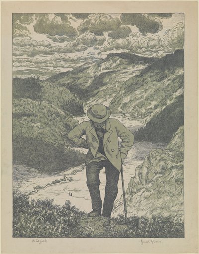 O Caminhante (Meisterblatt) de Hans Thoma