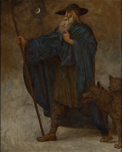Dezembro (Wotan com lobos) de Hans Thoma